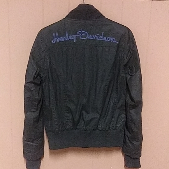 Harley-Davidson waxed tin cloth bomber jacket XS - Picture 3 of 7